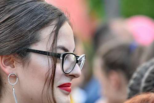 side pretty eyeglasses face smile portrait sunglasses celebration attractive kb