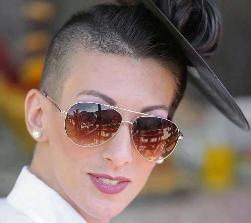 peinado gafas de sol peinado vinilo cabeza moda