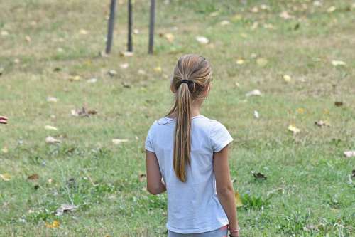 teenager teenager blonde playful pretty nature gorgeous grass outdoors child
