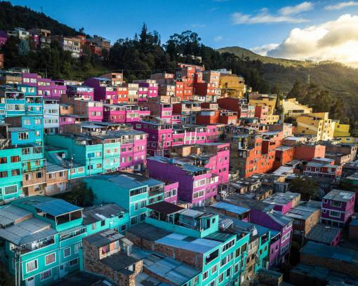 non-urban-scene Colorful Houses in Bogota, Colombia ? Vibrant Urban Street Scene