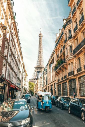 street Motorcycle with cabin in Paris, France