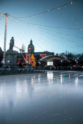 landscape The ice rink in Kungstr?dg?rden park in Stockholm 