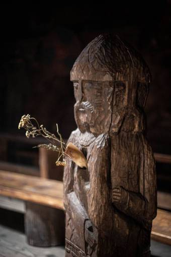 historical-architecture wooden odin statue