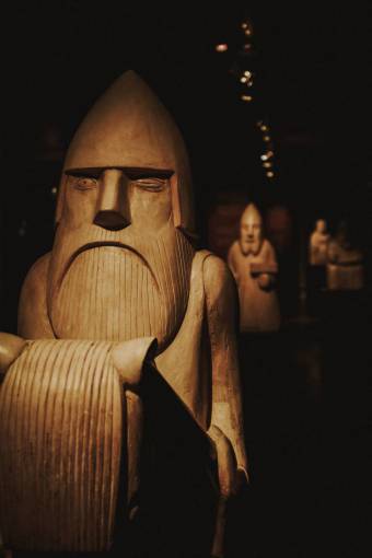 historical-architecture wooden odin statue