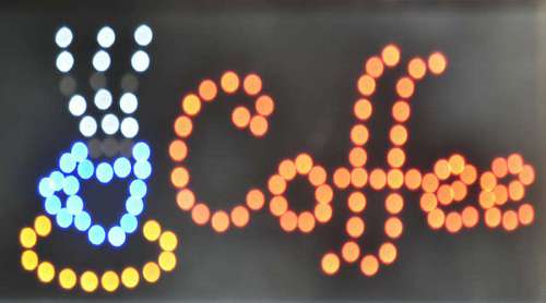 advertisement advertising diode illumination coffee marketing bulb neon restaurant