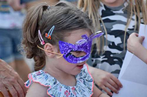 child mask side handmade face goggles fun drawing  education woman funny person childhood attention