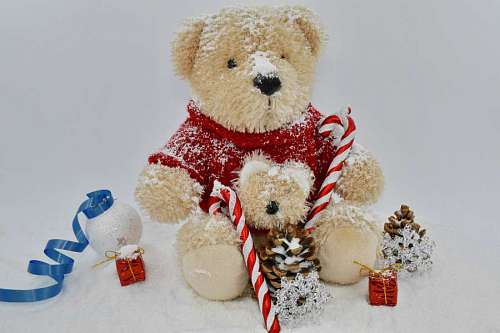 50s decoration catholic bear gifts snow teddy snowflakes religion toy winter 
