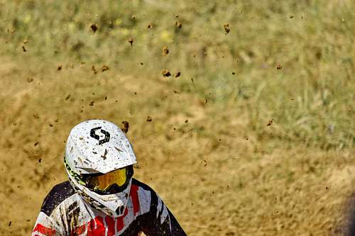 mud dirt helmet moment fast close motorcyclist mud movement racing speed