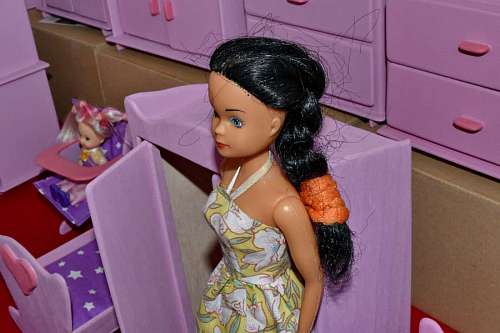 40-years-old doll daughter handmade furniture indoors mother child kb