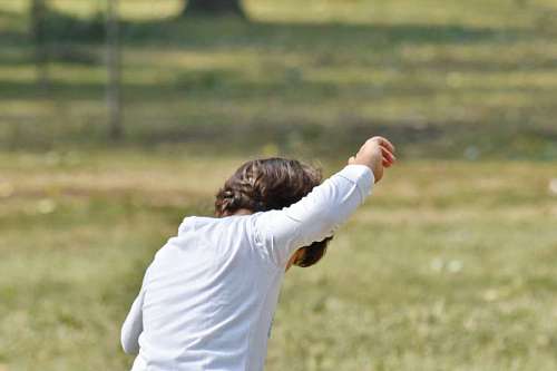 40-years-old pretty countryside playful child fun daylight blur childhood children