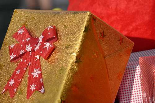 50s spark glow golden holiday gift shining surprise container celebration