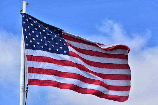 white American Flag on 4th of July Independence Day Celebration
