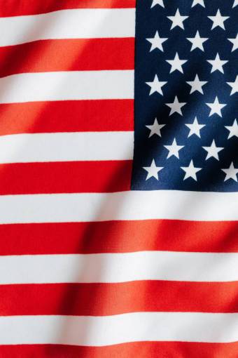 white American Flag on 4th of July Independence Day Celebration
