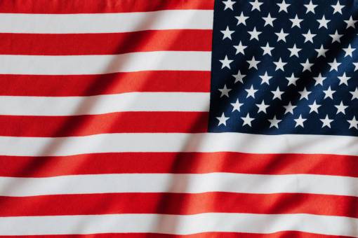 white American Flag on 4th of July Independence Day Celebration

