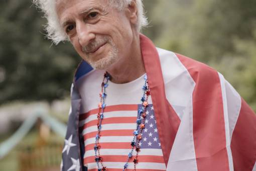 people American Flag on 4th of July Independence Day Celebration
