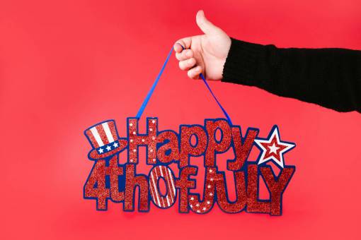 car Sign Celebrating 4th of July Independence Day with Joy and Patriotism
