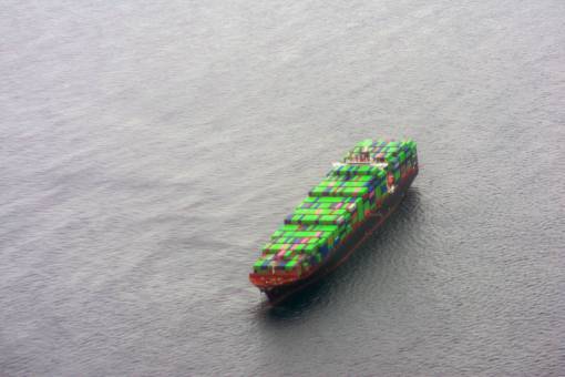 Ship transporting containers in the Panama Canal