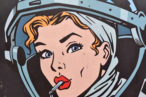 cc0 graphic retro illustration pretty face woman portrait marketing cc0