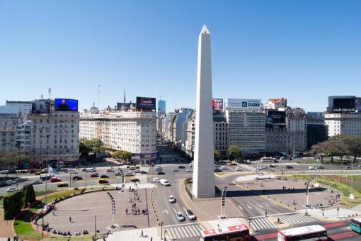 paisajes de argentina Avenida 9 de Julio y Obelisco en Buenos Aires, Argentina