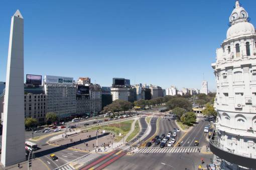 paisajes de argentina Avenida 9 de Julio y Obelisco en Buenos Aires, Argentina
