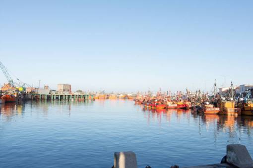 horizontal Barcos de pesca en el puerto de Mar del Plata