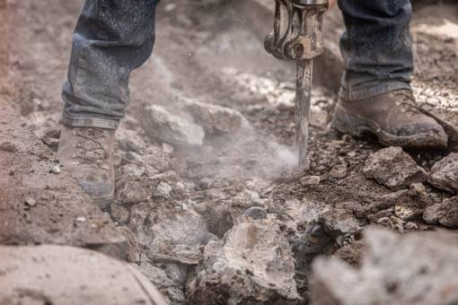 leg mud outdoors men construction worker;drill;concrete working nature shoe