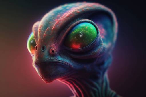 espacio retrato de un extraterrestre