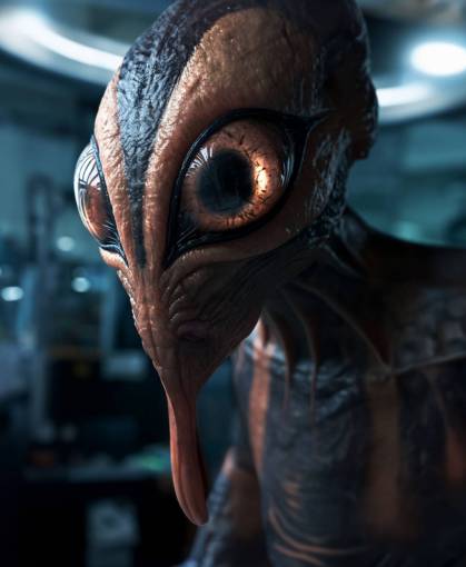 espacio retrato de un extraterrestre