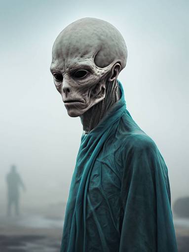 espacio retrato de un extraterrestre