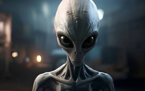 espacio retrato de un extraterrestre