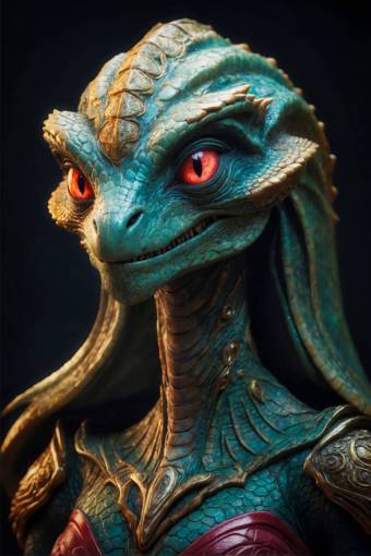 espacio retrato de un extraterrestre