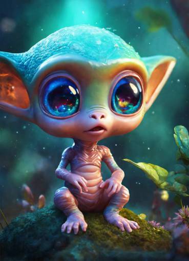 espacio retrato de un extraterrestre