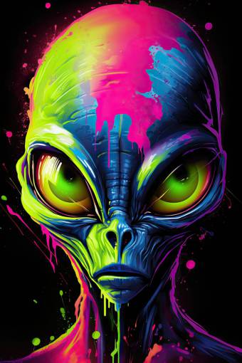 espacio retrato de un extraterrestre