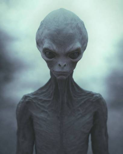 espacio retrato de un extraterrestre