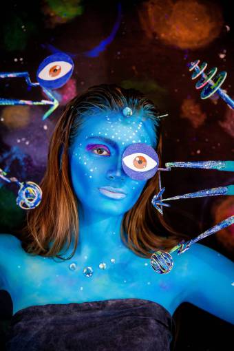 espacio retrato de un extraterrestre