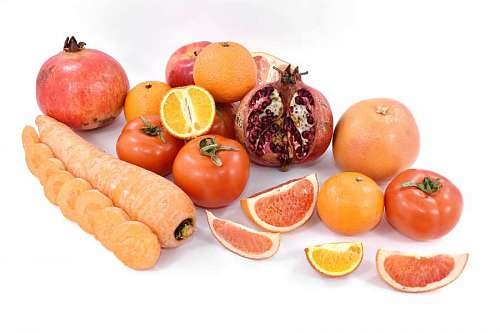 40s fruit orange carrot yellow vegetables pomegranate tomatoes oranges mandarin grapefruit