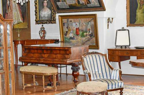 50s furniture stool piano chair interior indoors seat wood table