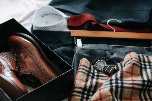 shoe brown  leather  shoes  box  pants  watch  clothing