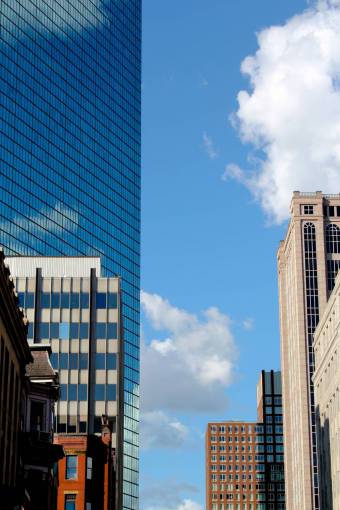 daytime city  building  windows  sky  clouds  downtown  urban