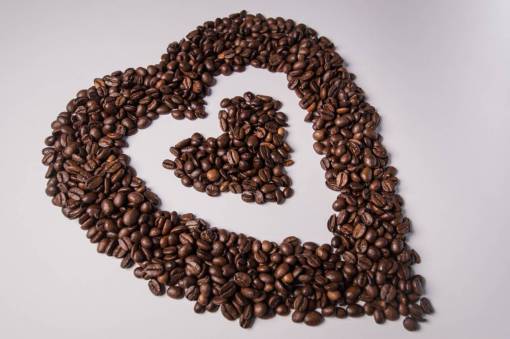 roasted-coffee coffee  beans  love  heart  loveheart  white  background