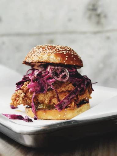 chicken-meat food  hamburger  sesame  seeds  breakfast  lunch  dinner