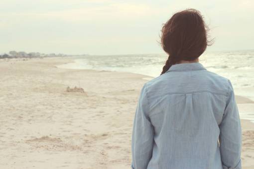 brunette girl  beach  sand  shore  denim  shirt  brunette