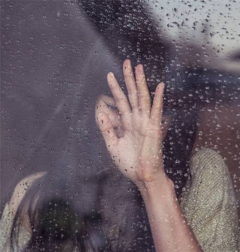 crying girl  sad  crying  raining  rain drops  window  people