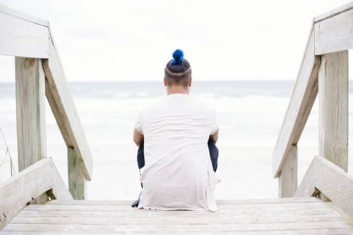 contemplation guy  man  male  people  back  contemplate  sit