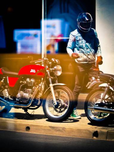 sidewalk motor  motorcycle  travel  man  people  guy  rider