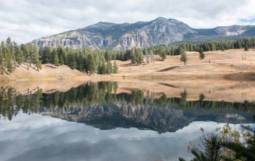 terrain mountains  lake  reflection  nature  outdoors  sky  clouds