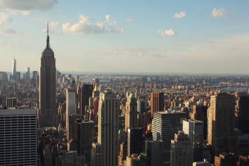 rascacielos nueva york estados unidos skyine arquitectura ciudad viajes cielo azul