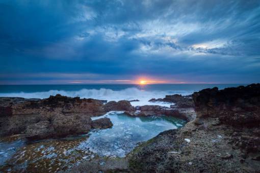 ocean  sea  waves  rocks  shore  coast  dark