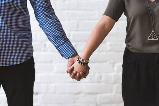 accessibility people  man  woman  couple  holding hands  bracelet  fashion