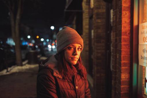 people  woman  cold  weather  jacket  bonnet  dark